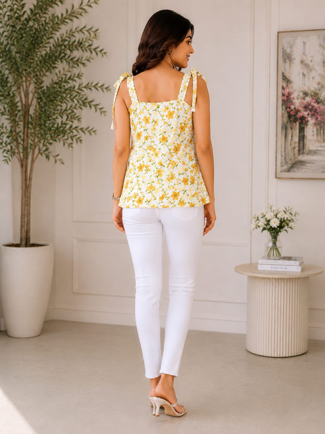 Sunshine Bloom Tie-Up Top