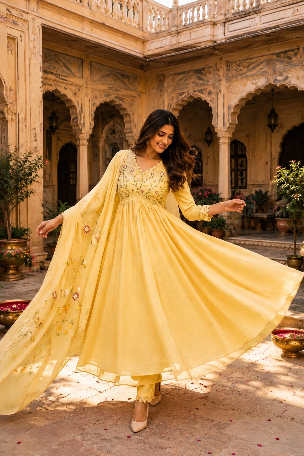 Blush Blossom Anarkali Set