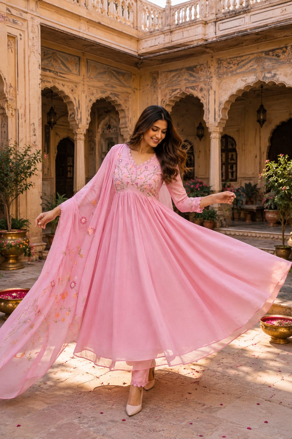 Blush Blossom Anarkali Set