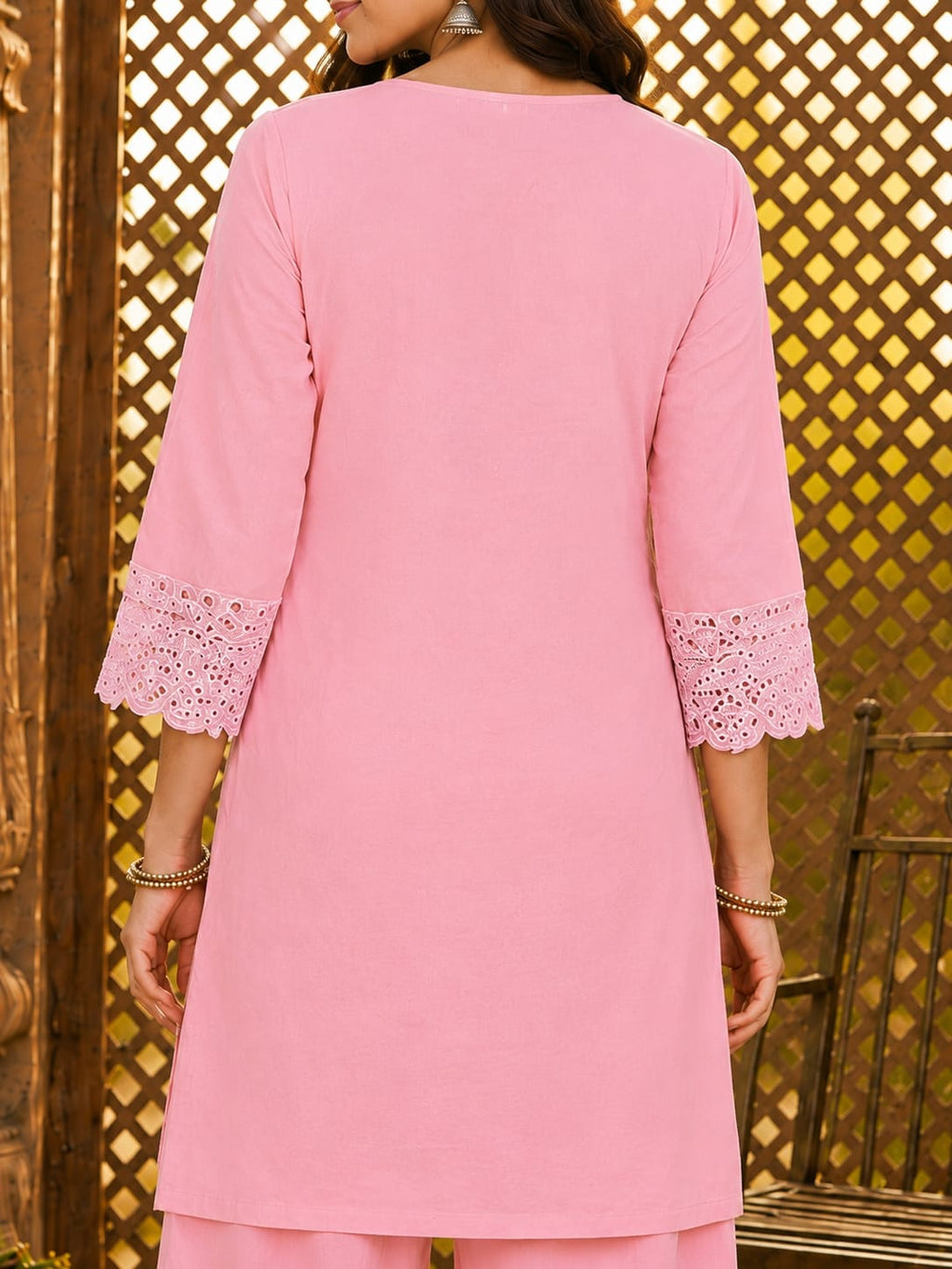 Zoya- Blush Pink Embroidered Co-Ord set