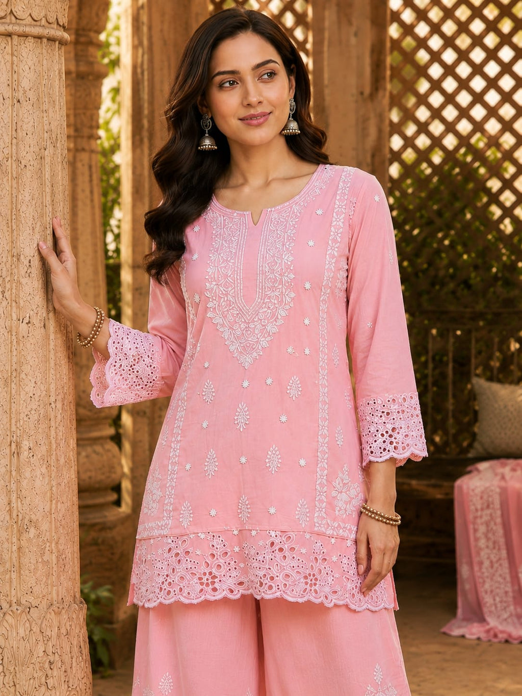 Zoya- Blush Pink Embroidered Co-Ord set